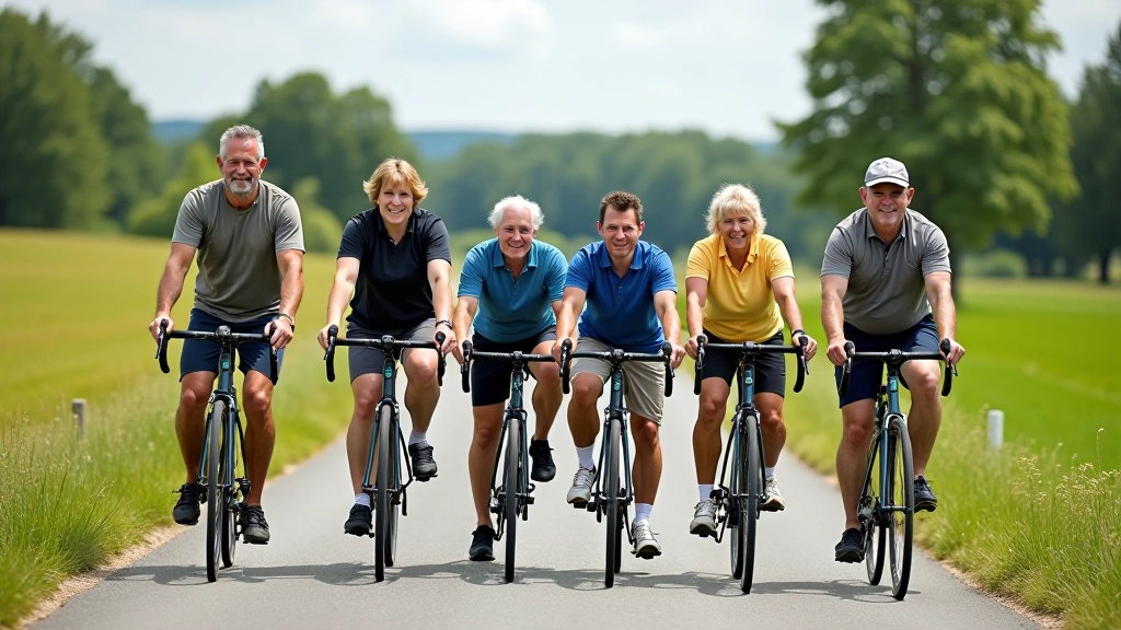 Grupa seniorów na trasie rowerowej Szlaku Orlich Gniazd